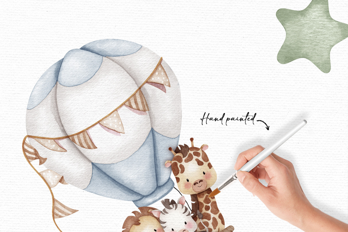 Safari Hot Air Balloon Clipart, an Illustration by Gau Silva Studio (Photo 4 of 6)