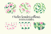 Seamless tropical flamingo patterns, a Pattern Graphic by KatjaPotokar (Thumbnail 2 of 4)