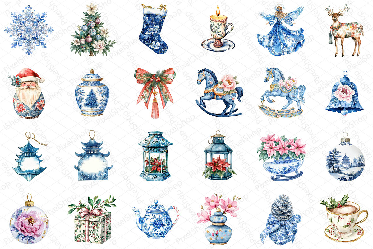 Christmas Chinoiserie Sublimation Bu, an Illustration by DreamPrint404 (Photo 2 of 5)