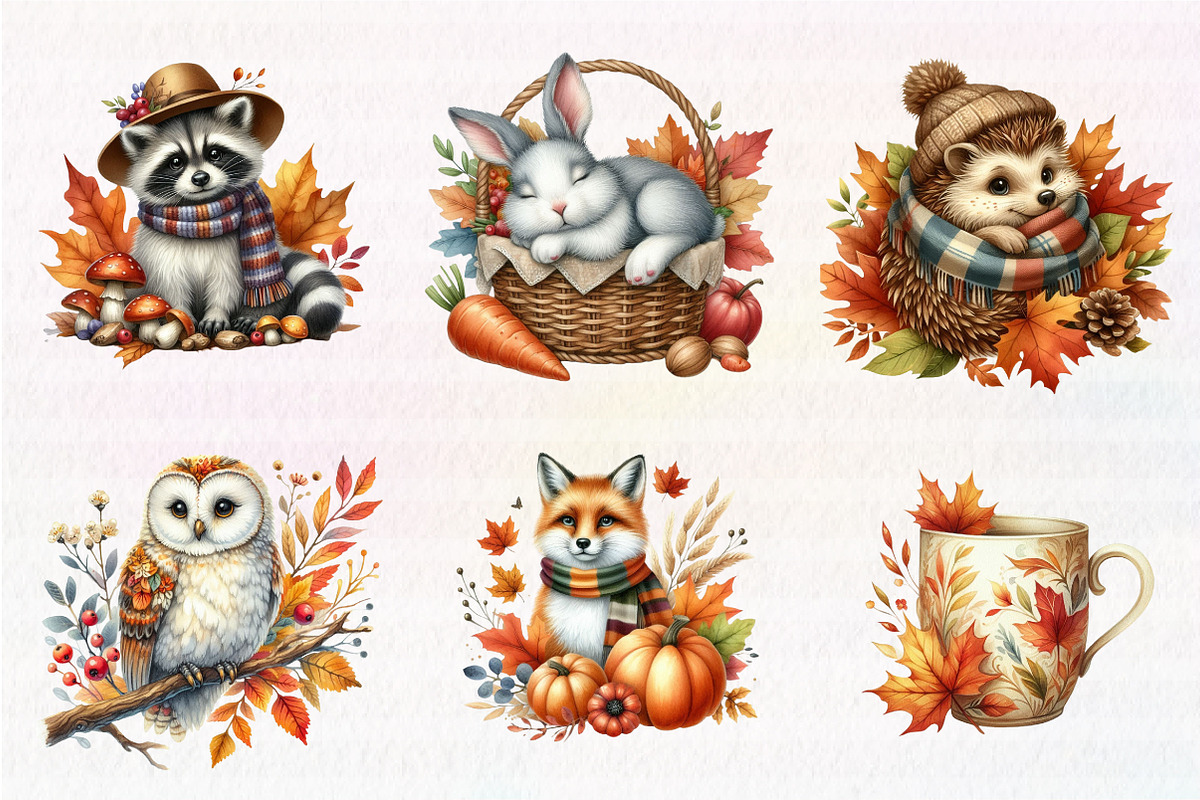 Autumn Animals Clipart, an Illustration by CreationArt (Photo 5 of 5)