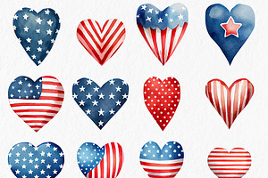 American Flag Heart Clipart