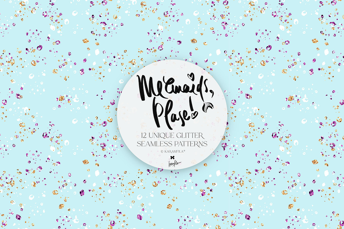 Mermaid Glitter Seamless Patterns, a Texture Graphic by KaramfilaS (Photo 10 of 15)