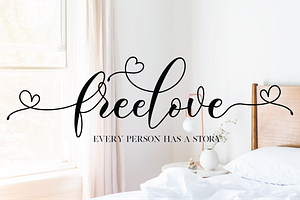 Freelove // Lovely Script Font