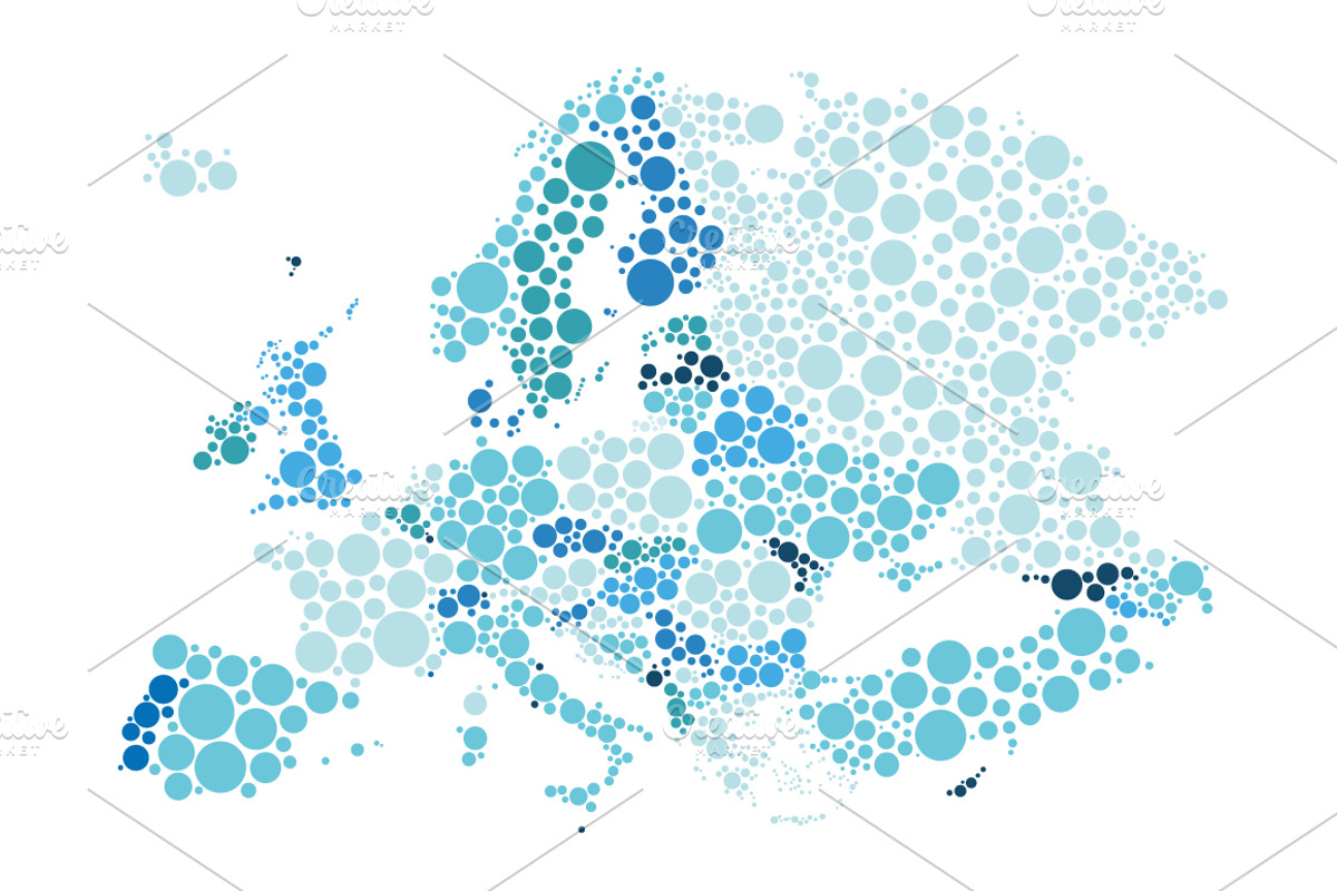 Map of Europe Bubbles design, an Education Illustration by asantosg (Photo 1 of 2)