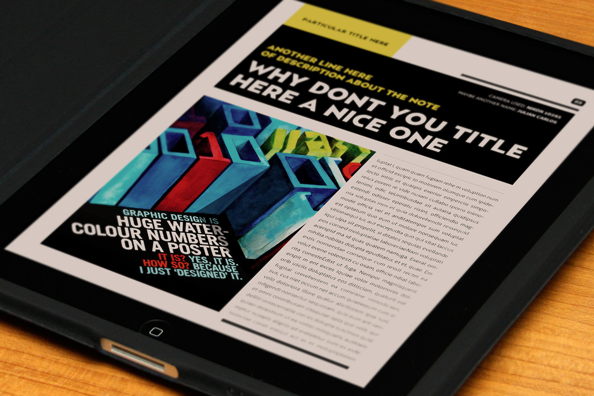 Design Magazine 5 for Tablet, a Magazine Template by Luuqas Design (Photo 4 of 6)
