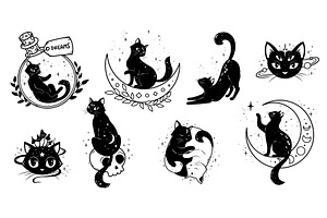 Mystic magic black cats, an Animal Illustration by Buch&Bee