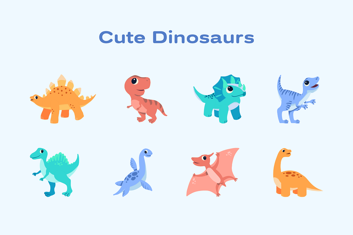Cute Dinosaurs, an Animal Illustration by Deemak Daksina