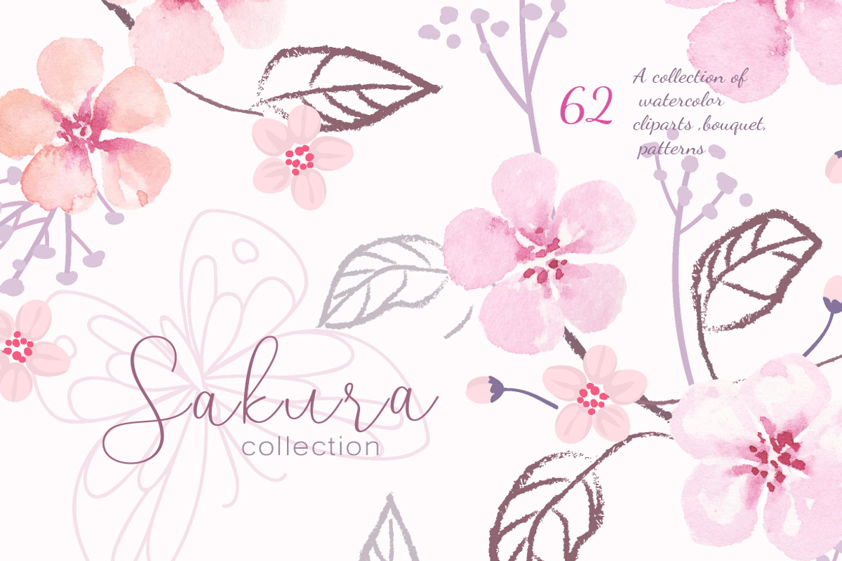 Sakura collection, a Pattern Graphic by oKOLOstyle (Photo 1 of 7)