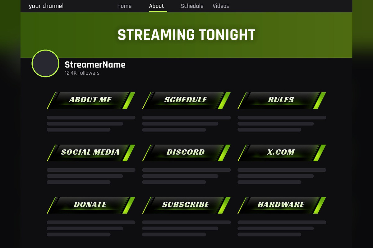 Street Racer Twitch & Kick Panels, an Object Graphic by Gear Store (Photo 3 of 5)