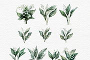 Lily of valley clipart, Flowers, a Decorative Illustration by Invite to Clipart (Thumbnail 2 of 5)