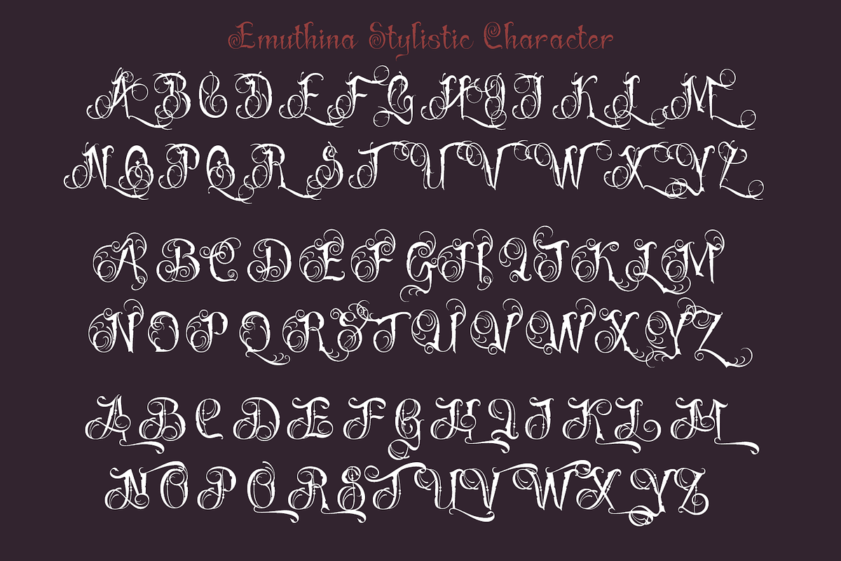 Emuthina Decorative Script, a Blackletter Font by TypeClassHeroes (Photo 5 of 10)