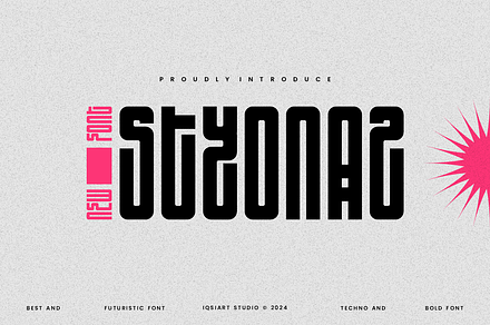 Styonaz - Futuristic Techno Font, a Sans Serif Font by Iqsiart Studio