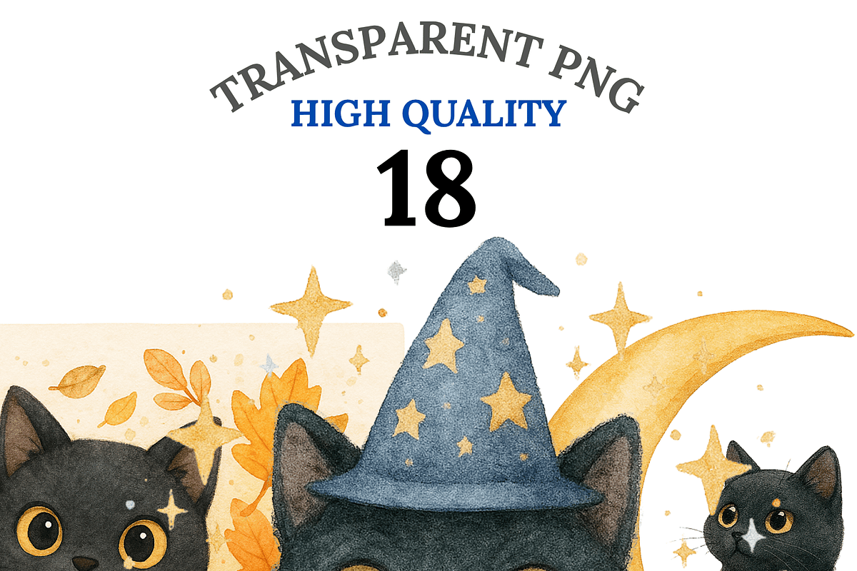 18 Black Cat Clipart, an Animal Illustration by Pati Charm Studio (Photo 1 of 8)