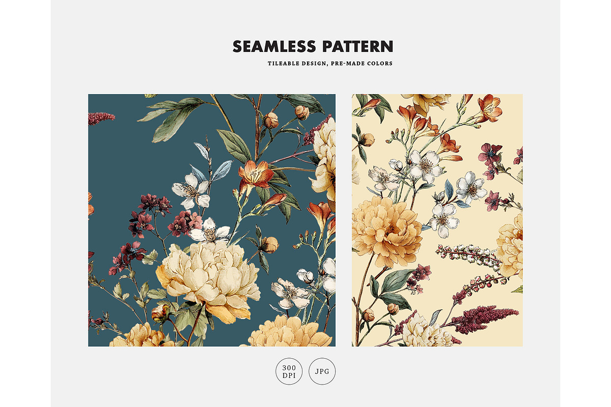Victorian vintage botanical textile, a Pattern Graphic by Milatoo (Photo 6 of 9)