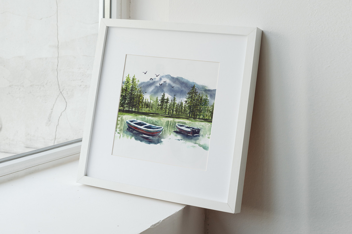 Watercolor Pine Trees & Lake, an Illustration by Yorda Studio (Photo 11 of 13)