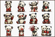 Quirky Valentine's Day Panda Clipart, an Illustration by Sublimation Artist (Thumbnail 3 of 6)