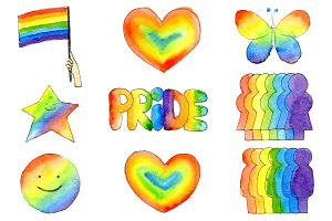 Watercolor Pride Festival Set