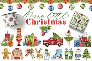Merry little Christmas illustration