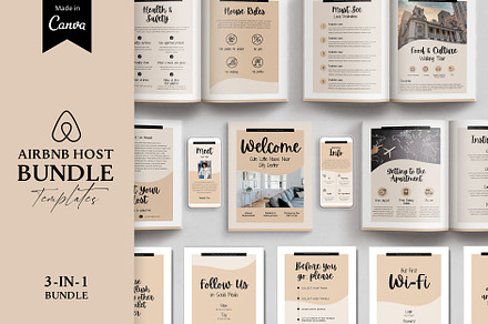 Airbnb host templates BUNDLE Canva