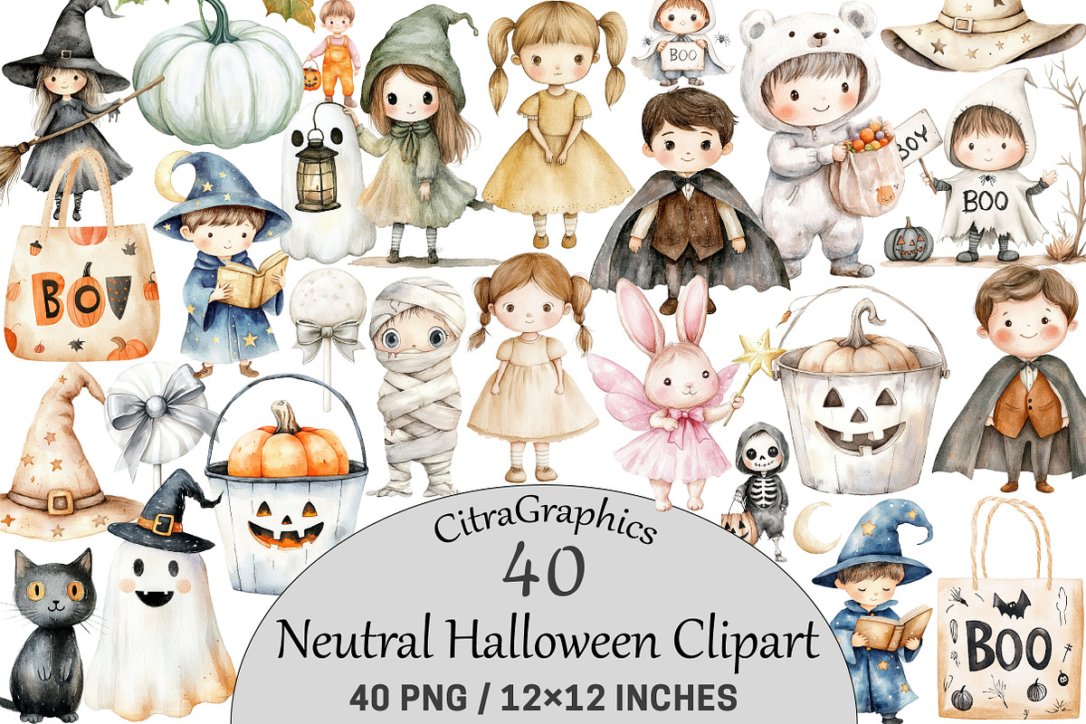 Neutral Halloween Clipart, an Illustration by CitraGraphics (Photo 1 of 6)