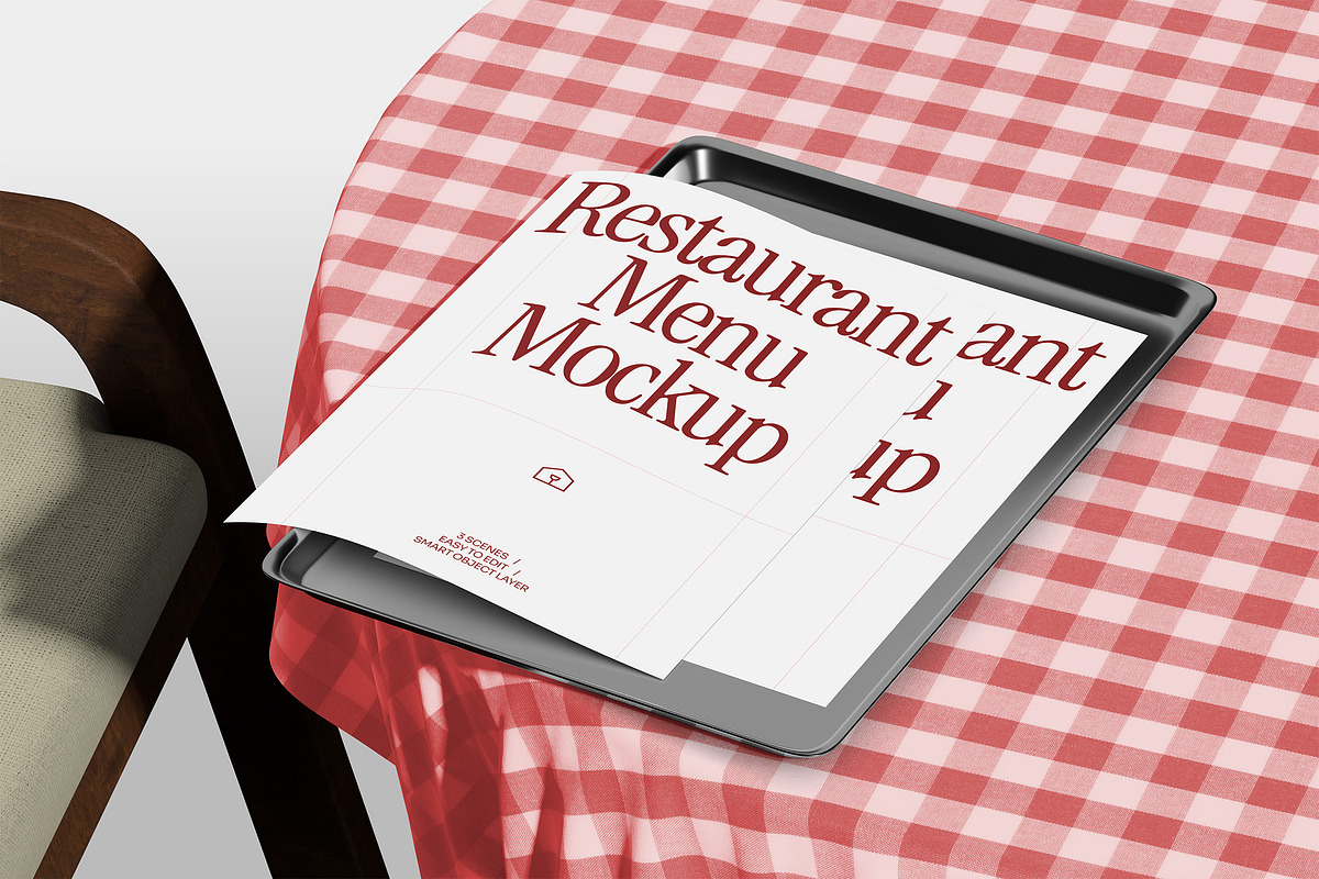 Restaurant Menu Mockup Pack, a Product Mockup by Neermana (Photo 4 of 8)