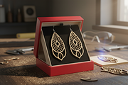 Teardrop Laser Cut Earrings, an Object Graphic by Designer_Momina (Thumbnail 3 of 5)