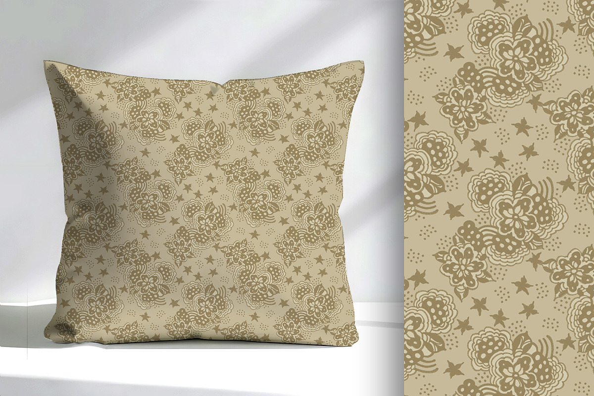 Hand Drawn Floral in Beige, a Pattern Graphic by Sharon Schwalbe (Photo 2 of 5)