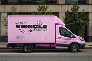 Modern Delivery Van Mockup, an Advertising Mockup by wavebreak