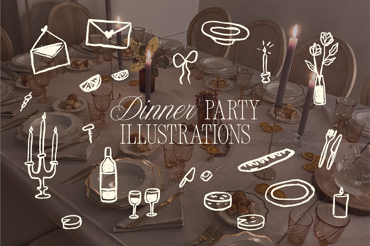 Dinner Party Illustrations, a Food Illustration by sophinka design (Photo 13 of 16)