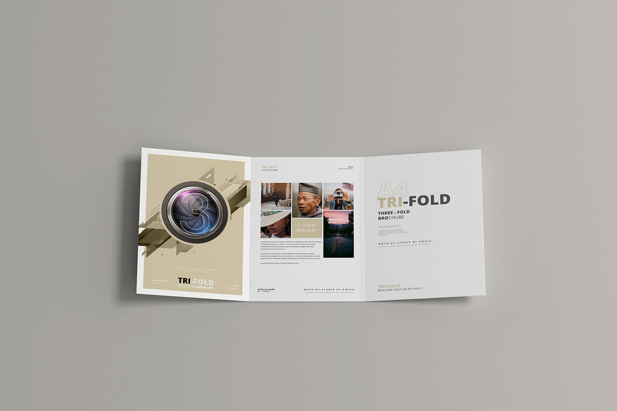A4 Tri-Fold Brochure Mockup, a Print Template by pmvch (Photo 2 of 15)