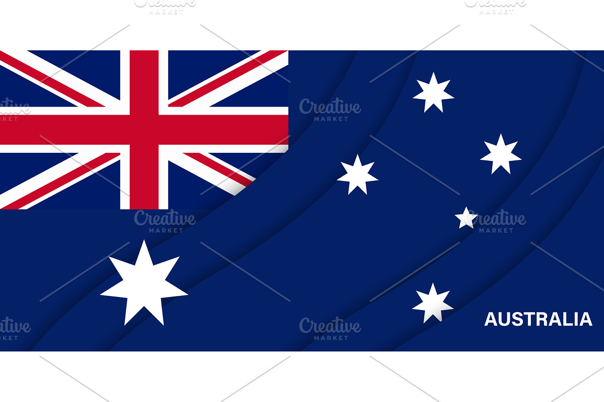 Paper cut national flag of Australia, an Object Illustration by Vector Tradition