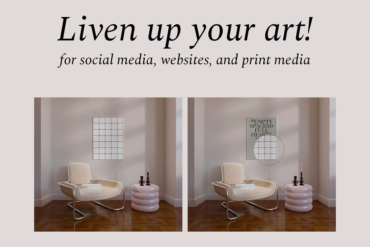 Framed Poster Print Mockups SOLEYA I, a Household Mockup by Bonumo (Photo 6 of 13)