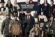 Noir Movie Characters Cliparts, a Decorative Illustration by ThatsDesignArt (Thumbnail 1 of 11)