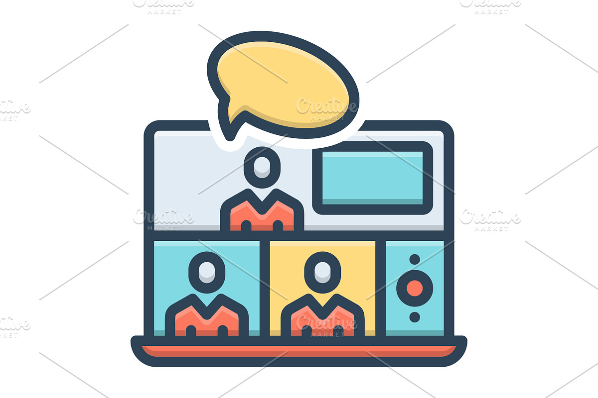 Webinar chat color icon, a Duotone Icon by Creative priyanka