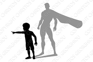 Superhero Child Kid With Super Hero, an Illustration by Christos Georghiou