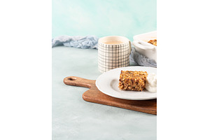 Baked oatmeal peanut butter porridge, a Food & Drink Photo by Lifemorning