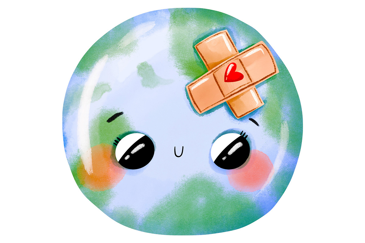 Cute Earth Day Clipart Set, Kawaii, an Education Illustration by the_myro (Photo 6 of 7)