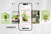Matcha Cafe Instagram Bundle, a Social Media Template by CreativeTempHub (Thumbnail 2 of 8)