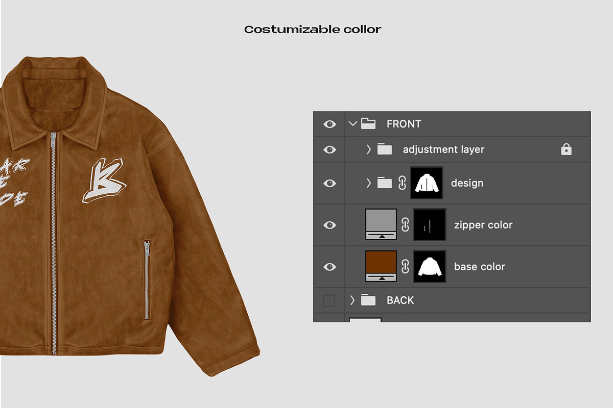 vintage leather jacket mockup, an Apparel Mockup by Barmecide Mockup Studio (Photo 3 of 3)