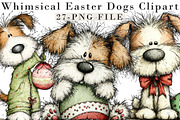 Whimsical Easter Dogs Clipart, an Illustration by Libby Wishes (Thumbnail 1 of 9)