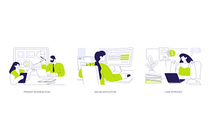 Small business loan isolated cartoon, a Finance Illustration by Visual Generation