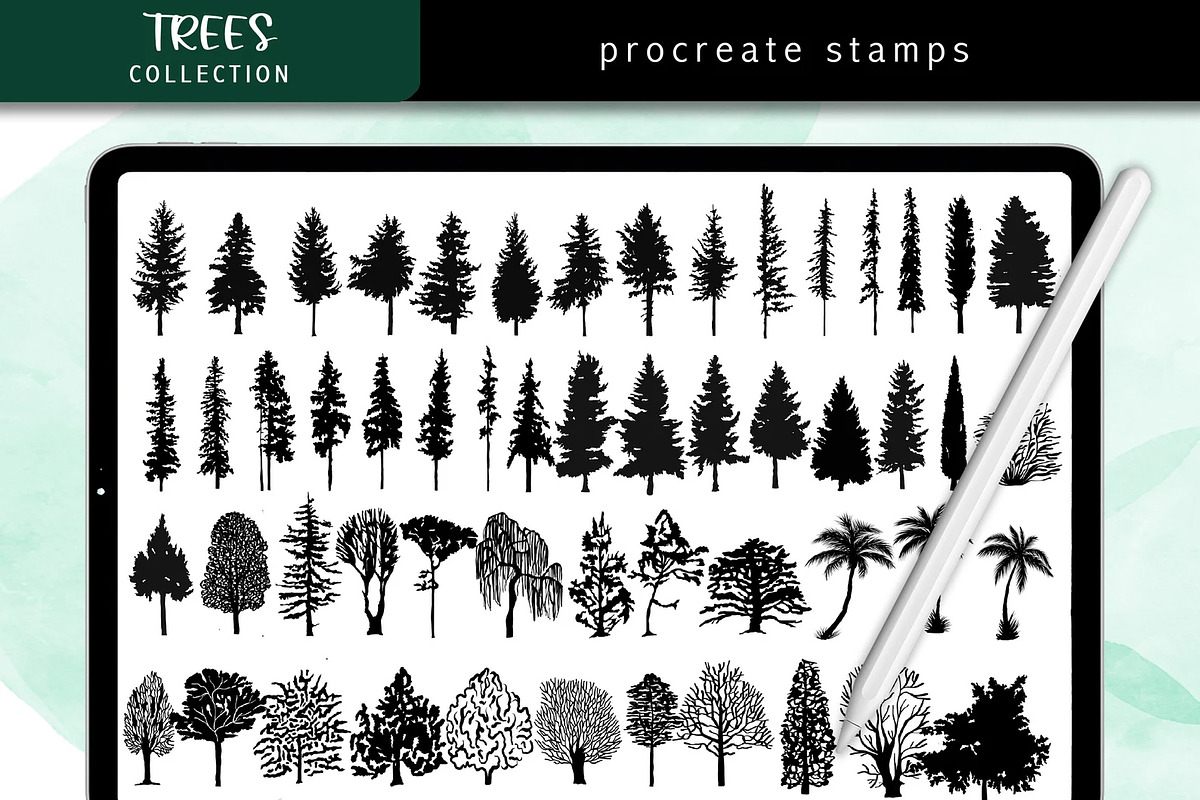 Procreate Tree Stamps, Forest, a Brushes & More by Papaya (Photo 3 of 4)