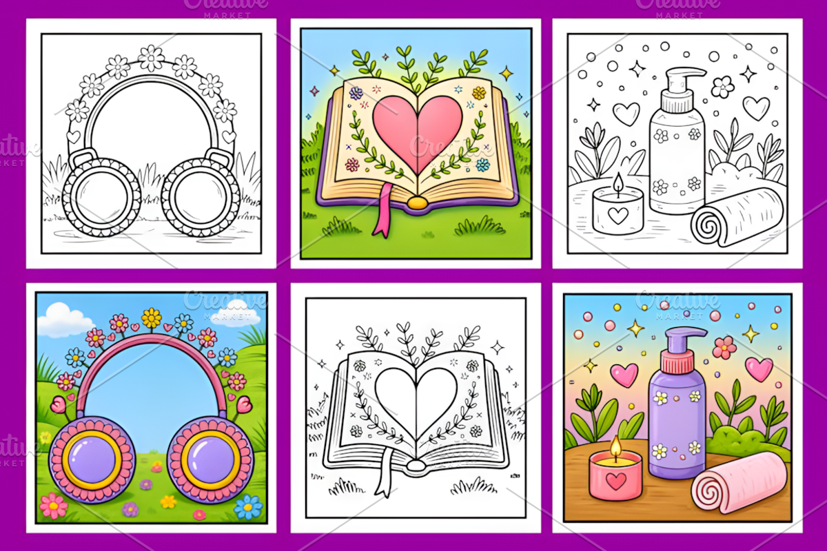 That Girl Stress Relief Coloring, a Decorative Illustration by Coco Bloom (Photo 3 of 4)