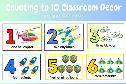 Counting to 10 Classroom Decor, a Poster Template by NailaDesignsStudio