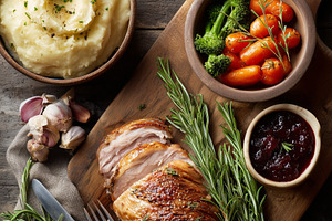 Rustic roasted pork loin with mashed, a Food & Drink Photo by MistyDay