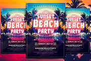 Sunset Beach Party Flyer Template, a Flyer Template by Briell Design (Thumbnail 1 of 3)