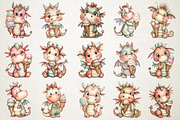 Quirky Dragon Eating Ice Cream PNG, an Animal Illustration by RobertsArt (Thumbnail 3 of 4)