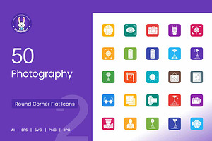 50 Photography Filled Round Corner, an Icon by IconBunny