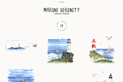 MARINE SERENITY watercolor + fonts, an Education Illustration by LiChu Art (Thumbnail 3 of 11)