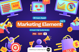 3D Marketing Element Icon Vol 2